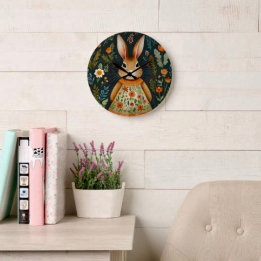 Springtime Bunny Clock Stor Klocka