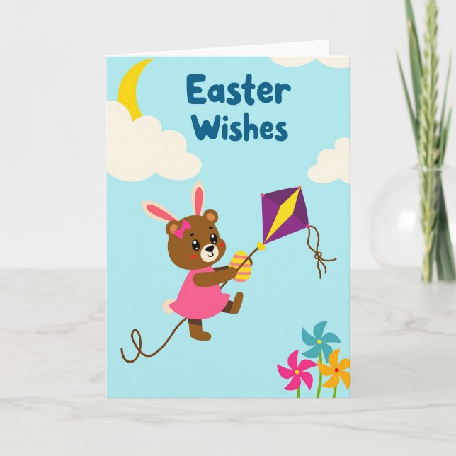 Springtime Bunny Easter Card Kort (Framsida)