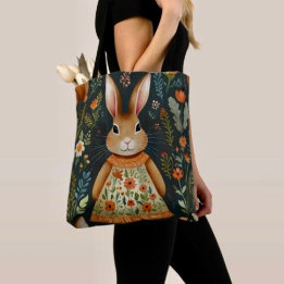 Springtime Bunny Magic Tote Bag Tygkasse