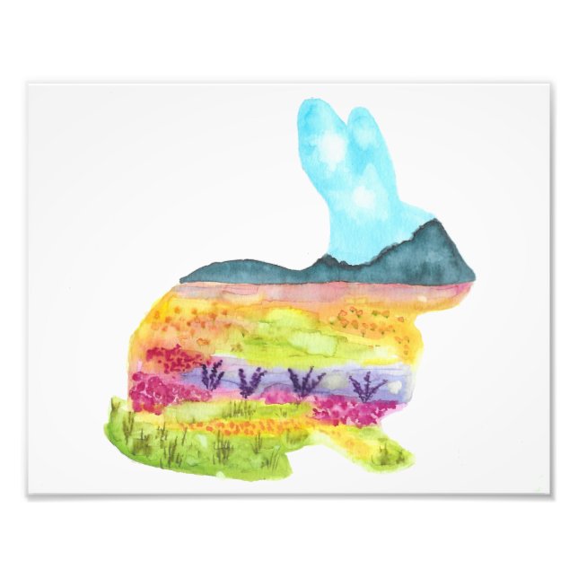 Springtime Bunny Photo Print Fototryck (Framsidan)