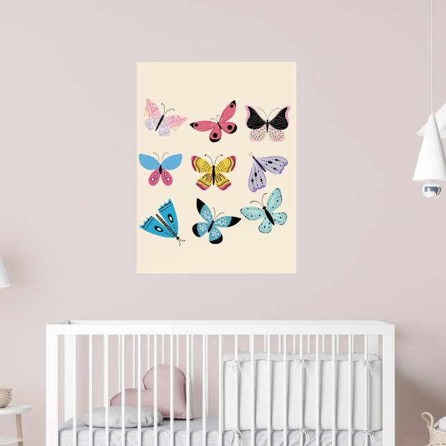 Springtime Butterflies Poster (Barnkammare 2)