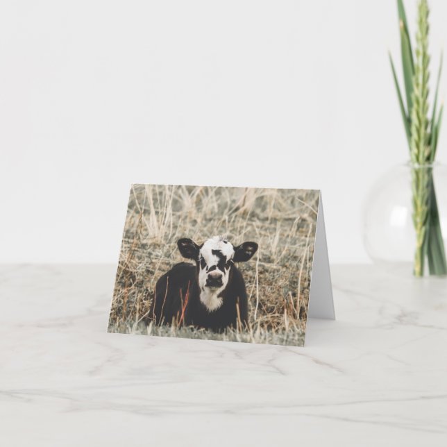 Springtime Calf - 4" x 5.6" Notecard Helgkort (Framsida)