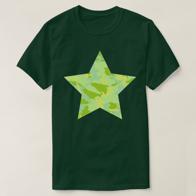 SpringTime Camo Mönster Star T Shirt (Design framsida)