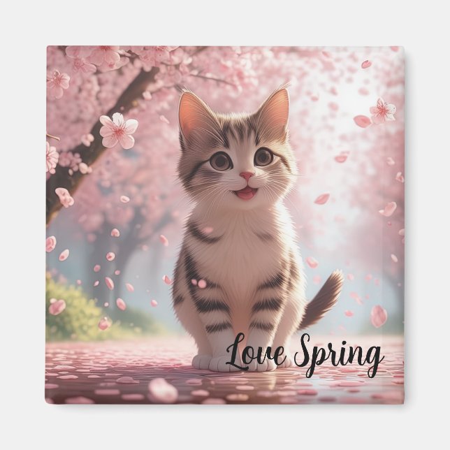 Springtime Cat Magnet (Framsidan)