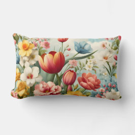 Springtime Charm Flower Pillow Lumbarkudde
