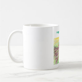 Springtime coffee mug with baby and mother bird  kaffemugg