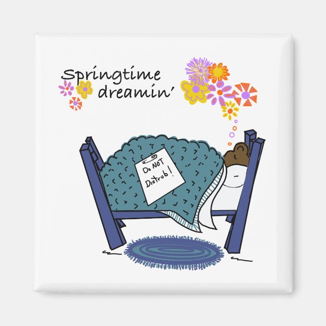 Springtime Dreaming Groundhog Magnet (Framsidan)