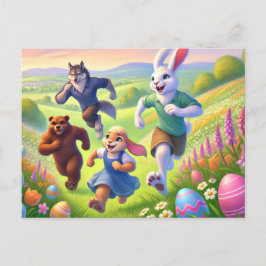 Springtime Egg Hunt - lekfull Påsk Äventyr Helg Vykort