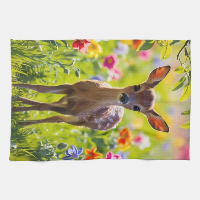 Springtime Fawn Kökshandduk (Horisontell)