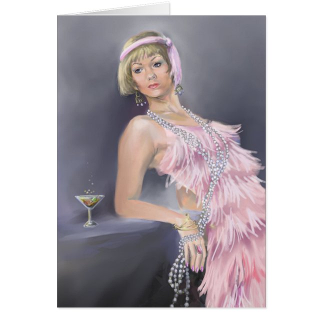Springtime Flapper Blank Card Hälsningskort (Framsidan)