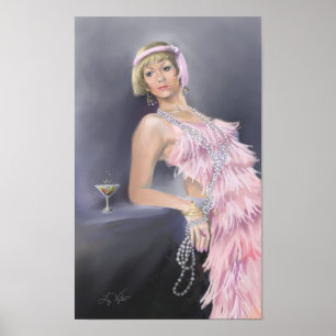 Springtime Flapper Fine Art-utskrift Poster