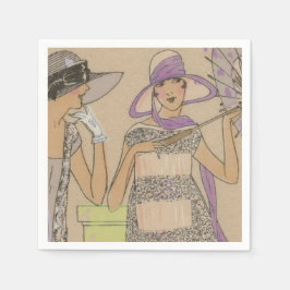 Springtime Flapper Girl Shower Pappersservett