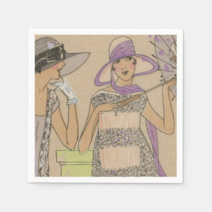 Springtime Flapper Girl Shower Pappersservett