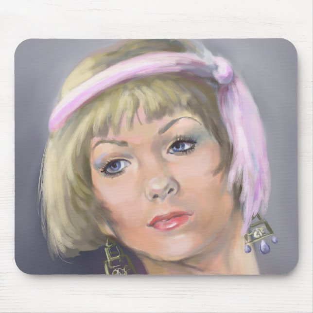 Springtime Flapper Porträtt Mousepad Musmatta (Framsidan)
