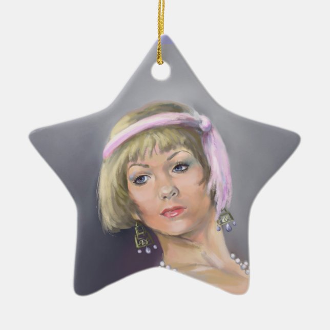 Springtime Flapper Star Ornament (Framsidan)