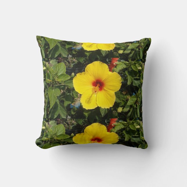 Springtime Flower för Bright Gult Kudde (Framsida)