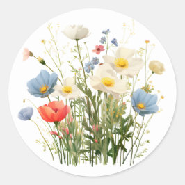 Springtime Flowers Stickers Runt Klistermärke