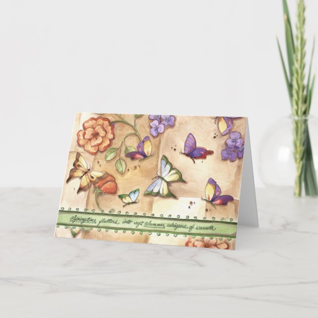 Springtime Flutters - gratulationskort Kort (Framsida)