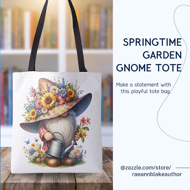 Springtime Garden Gnome Tote Tygkasse (Skapare uppladdad)