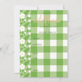 Springtime Gingham & Blooms Baby Shower Theme Inbjudningar