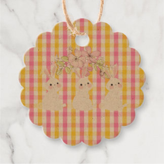Springtime Gingham Gåvor Etiketter