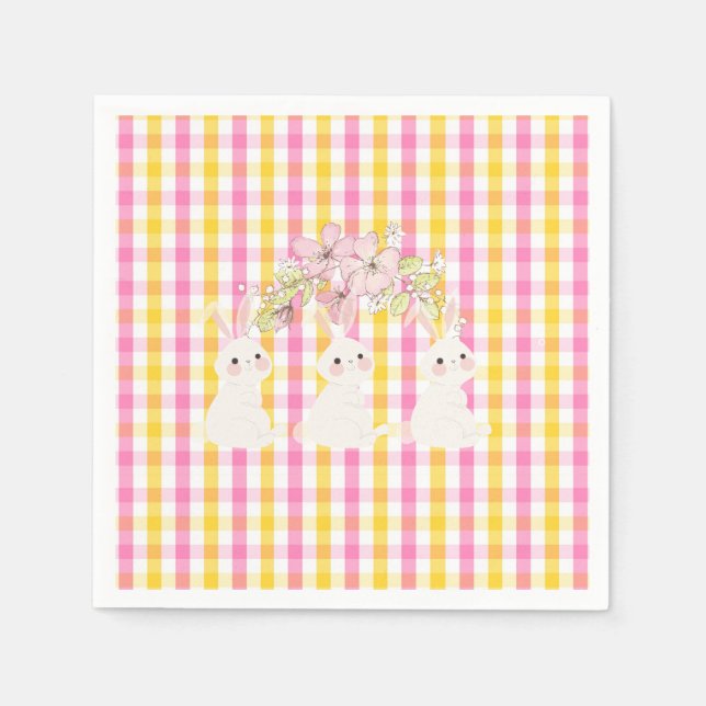 Springtime Gingham Pappersservett (Framsidan)