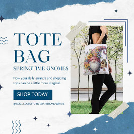 Springtime Gnome Tote Bag Tygkasse