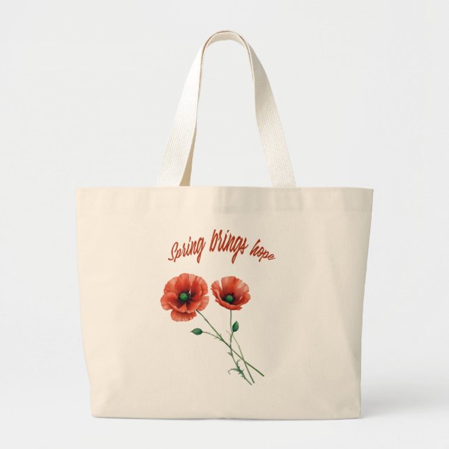 "Springtime Hope Tote" Jumbo Tygkasse (Framsidan)