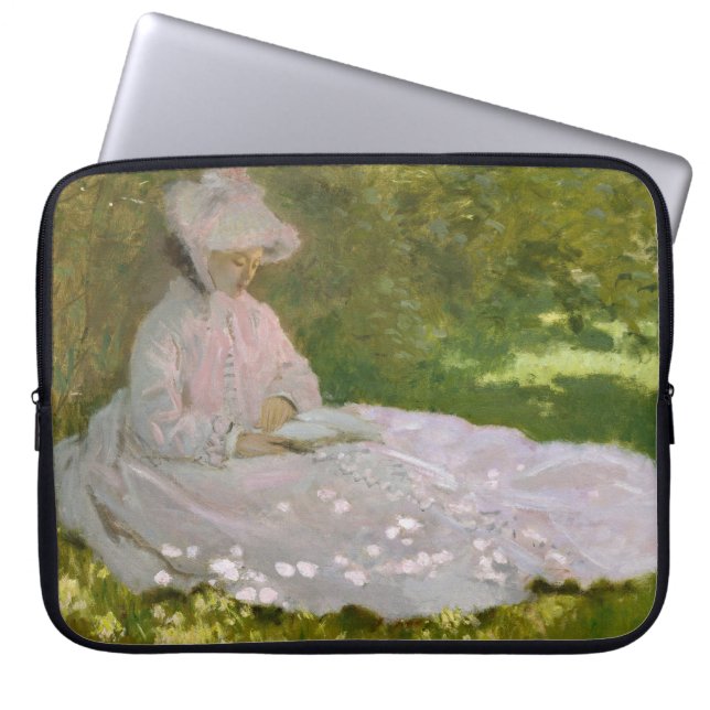 Springtime, Impressionist Portrait, Claude Monet Laptop Fodral (Framsidan)