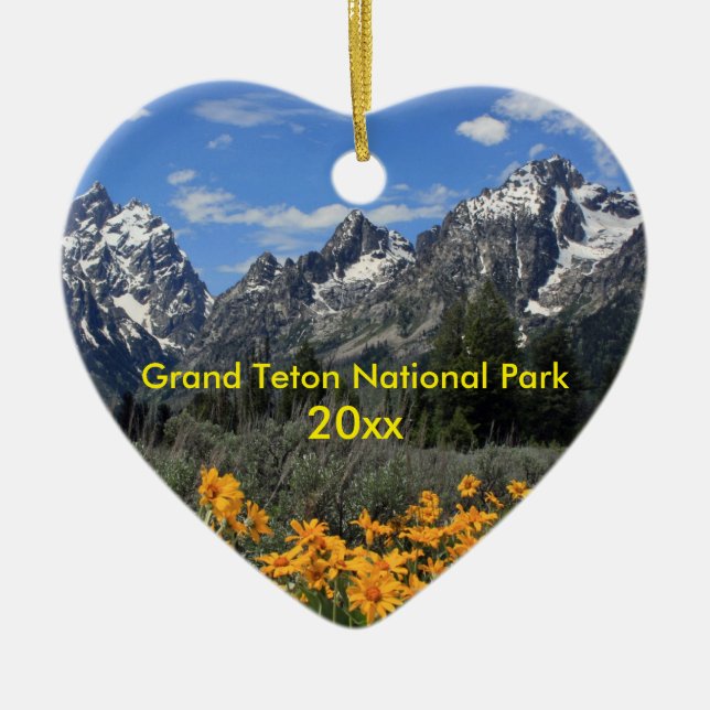 Springtime in Grand Teton National Park Customized Julgransprydnad Keramik (Framsidan)