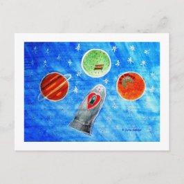 ...Springtime In Space...art by Jutta Gabriel... Vykort