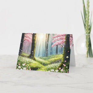 Springtime in the Forest Birthday Kort