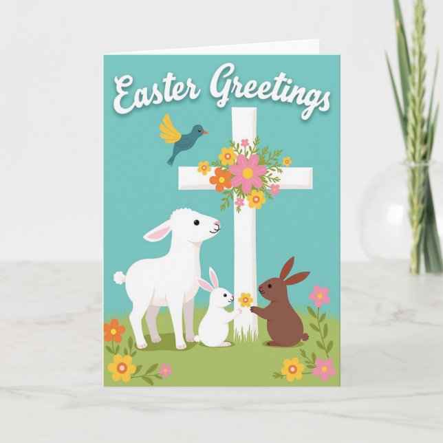 Springtime Joy Animal Friends Card Kort (Framsida)