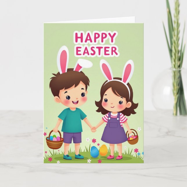 Springtime Kids Celebration Card Kort (Framsida)