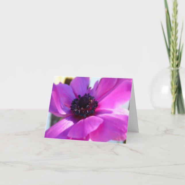 Springtime Lila Anemone Note Card Tack Kort (Framsida)
