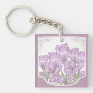 Springtime Lila Crocus Flowers