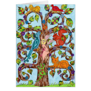 Springtime Livets träd Hälsningskort