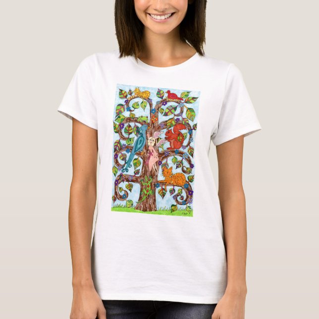Springtime Livets träd Tee Shirt (Framsida)