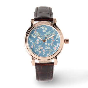 Springtime Mönster - Fåglar och blommor Armbandsur