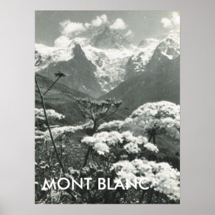 Springtime och snö, Mont Blanc, Frankrike Poster
