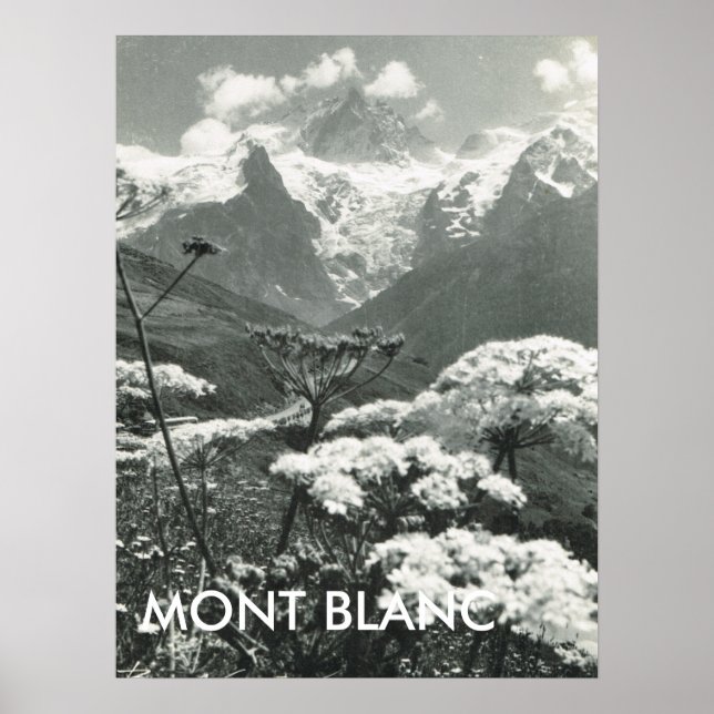 Springtime och snö, Mont Blanc, Frankrike Poster (Framsidan)