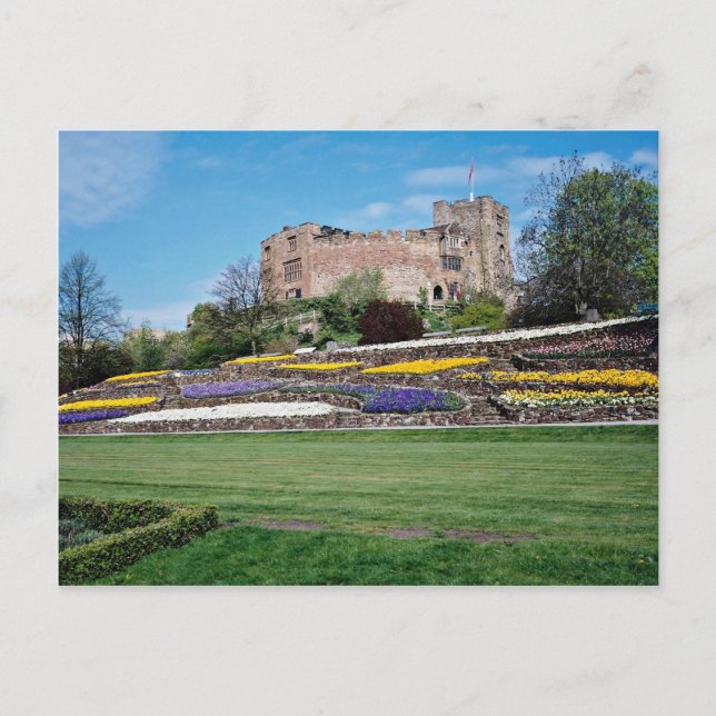 Springtime på Tamworth Castle-blommor Vykort (Framsida)