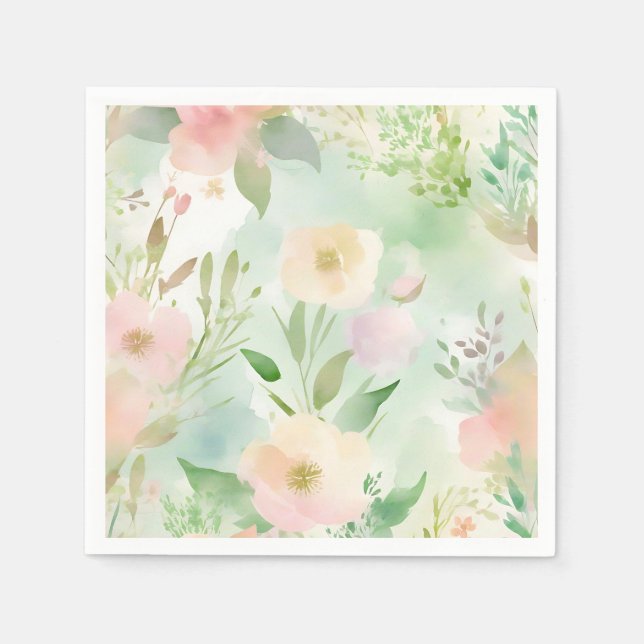 Springtime Pastel Watercolor Pappersservett (Framsidan)