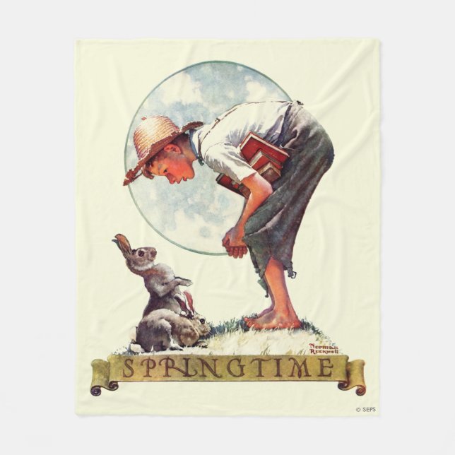 Springtime pojke 1935 med kaninen fleecefilt (Framsidan)