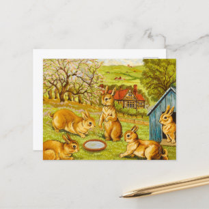 Springtime Rabbits av Louis Wain Helg Vykort