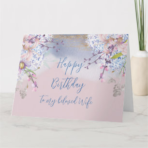 Springtime Romantic Birthday för min fru Kort