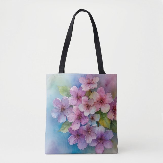 Springtime Sakura Bloom Tote Bag Tygkasse (Framsida)