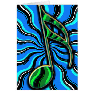 Springtime Semiquaver - 16th noterar musiksymbol Hälsningskort