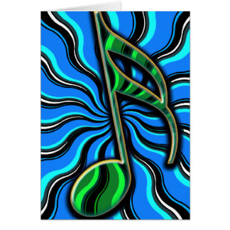 Springtime Semiquaver - 16th noterar musiksymbol Hälsningskort