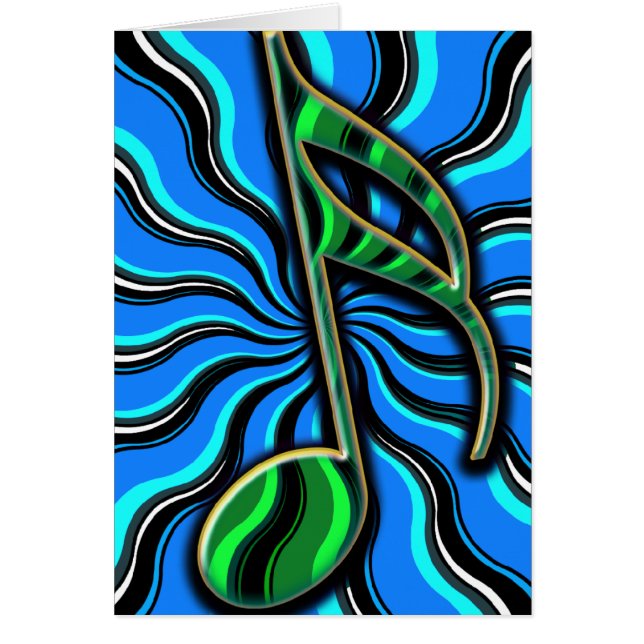 Springtime Semiquaver - 16th noterar musiksymbol Hälsningskort (Framsidan)